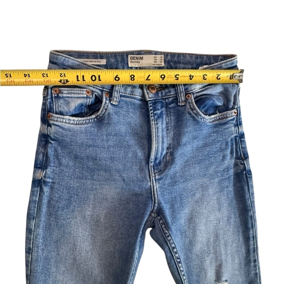 Bershka Denim Skinny Medium Rise Distressed Jeans Size 4 - Picture 11 of 17